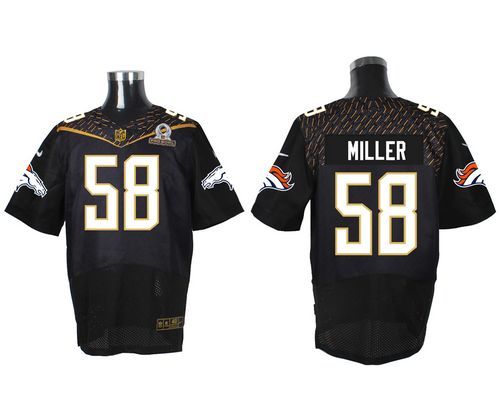 Nike Broncos #58 Von Miller Black 2016 Pro Bowl Men's Stitched NFL Elite Jersey - Click Image to Close